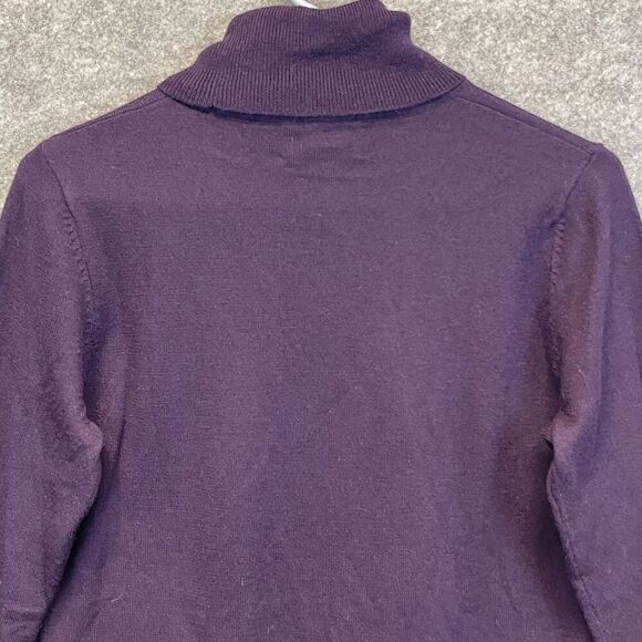 LAUREN RALPH LAUREN Sweater Women's Small Purple Turtle Neck Merino Wool Cotton - Picture 10 of 11